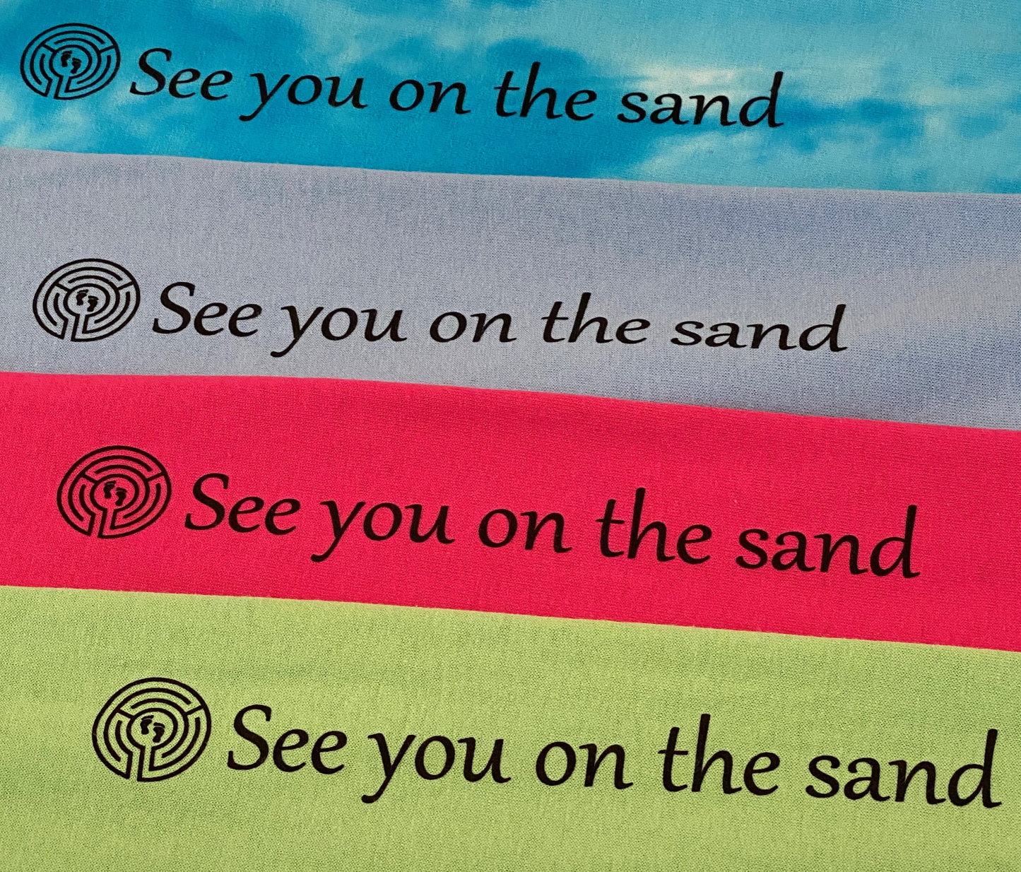 "See you on the sand" Tie-dyed Turquoise Unisex Long-sleeved T-shirt