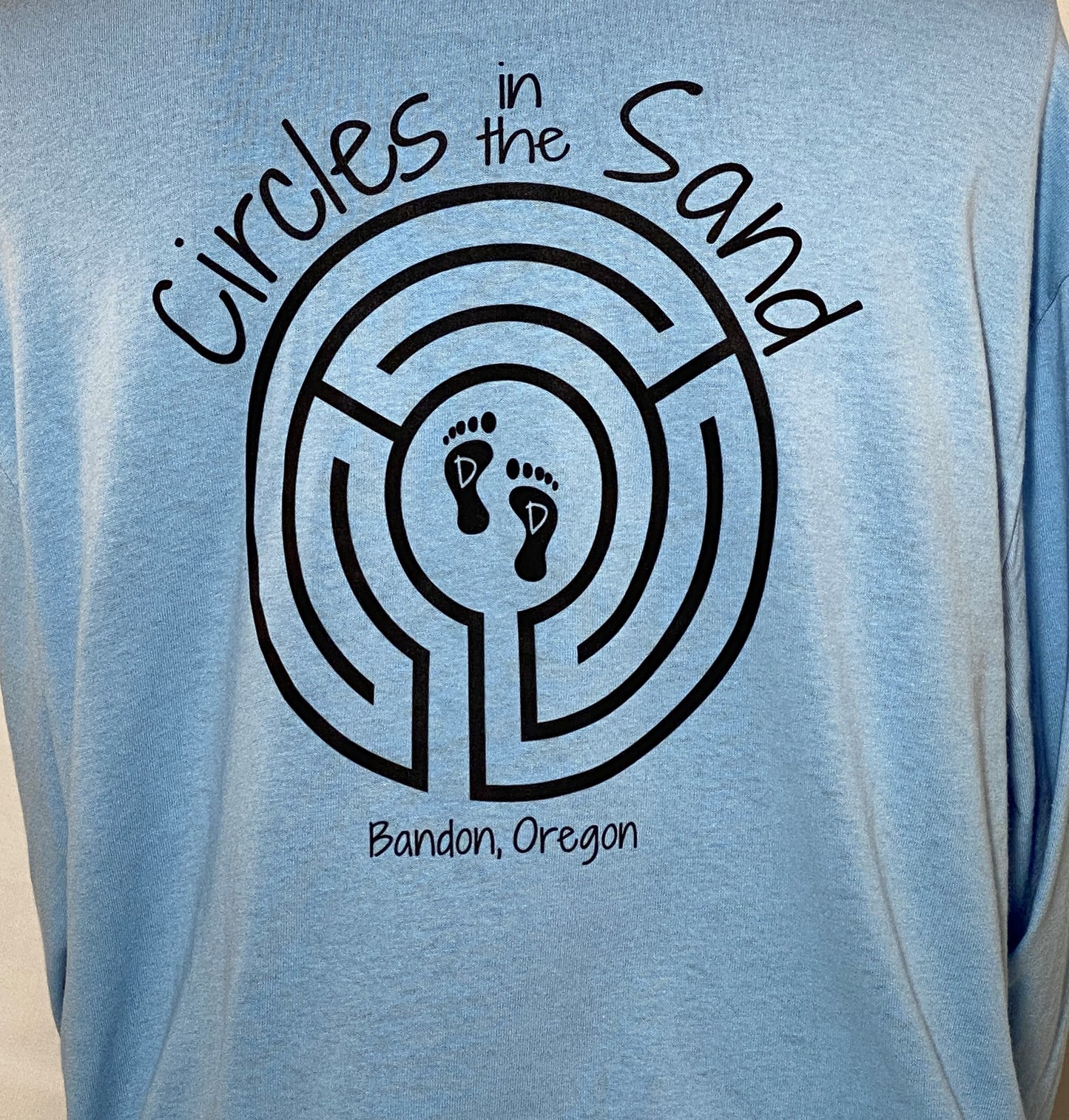 "See you on the sand" Light Blue Long-sleeved T-shirt