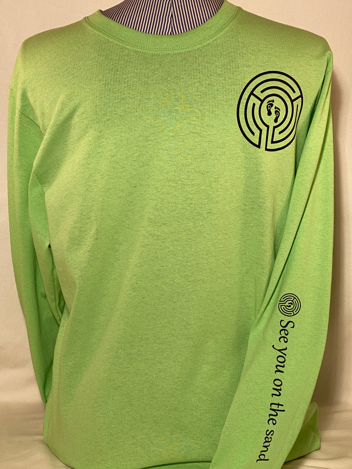 "See you on the sand" Lime Men's Long-sleeved T-shirt